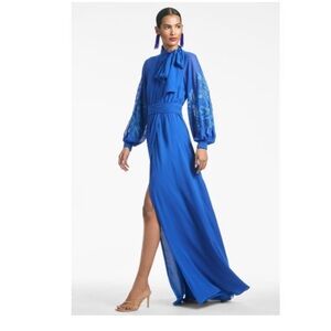 NWT | Sachin + Babi Caritta Gown Cobalt Blue‎ Maxi Long Sleeve Size 0 - $995